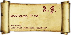 Wohlmuth Zita névjegykártya