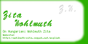 zita wohlmuth business card